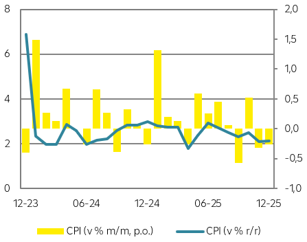 Vývoj spotřebitelské inflace